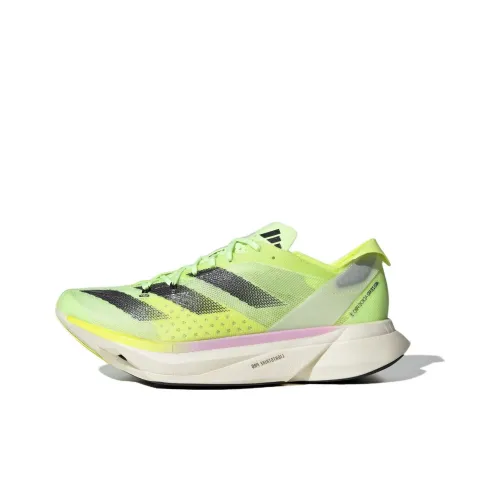 Adidas Adizero Adios Pro 3 Беговые кроссовки Низкий топ Неоновый зеленый/Черный Унисекс