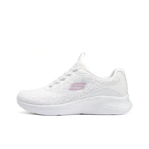 Skechers Амортизация Износостойкий Низкий Топ Повседневные Беговые кроссовки Женские Белые