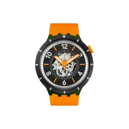 Swatch Quartz Механизм Мужские часы Циферблат 47 мм Черный Керамика Чехол часов Силиконовый ремешок