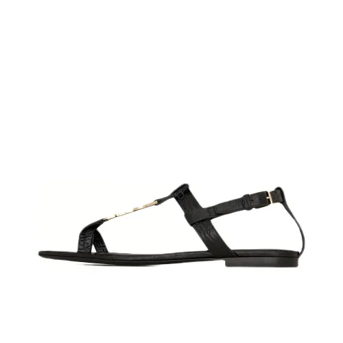 SAINT LAURENT CASSANDRA One Ремень Сандалии Женские Черные