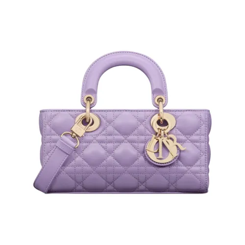 DIOR LADY D Joy Lambskin Сумка Lady Dior Сумка через плечо Сумка Маленькая Женская Светло-фиолетовая