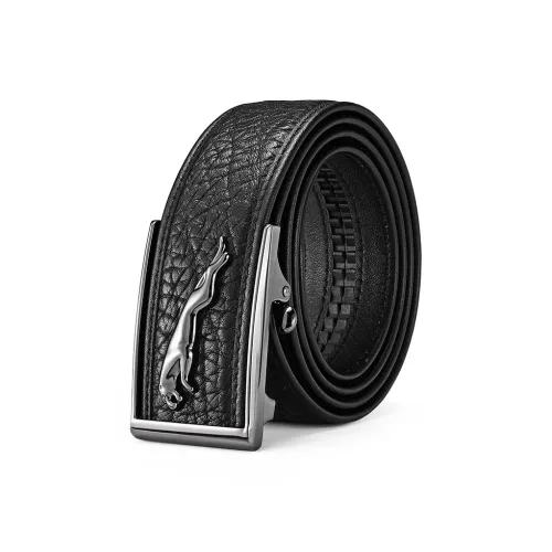 JAGUAR Business Casual Автоматическая застежка Ремень Коровья кожа Ремни Мужской Черный Ширина 3,7 см