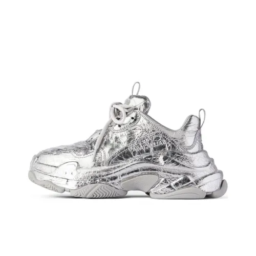 Balenciaga Triple S массивные кроссовки низкие, топ, серебряный, мужской