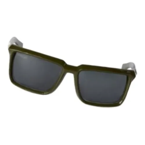 OFF Белый Прямоугольный Солнцезащитные очки Унисекс Зеленый