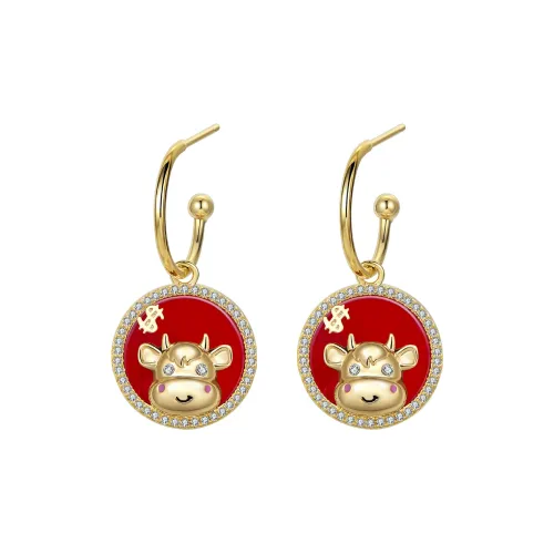 CAROMAY Серьги из сплава женские цвет шампанское золото