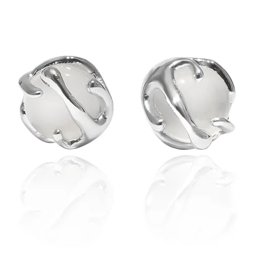 KING OF BLING Стекло Кошачий глаз Серьги-гвоздики Унисекс