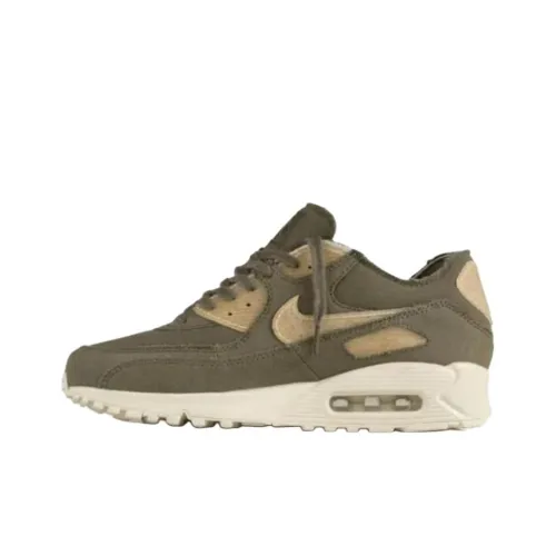 Nike Air Max 90 Амортизация Износостойкий Низкий Топ Беговые кроссовки Унисекс Зеленый