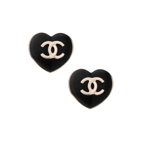 CHANEL Металл Серьги-гвоздики Женские Черный