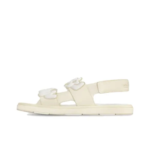 LOUIS VUITTON Цветочный дизайн Пляжные сандалии Мужской Белый