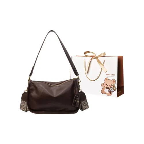 ERANGBEAR ПУ (полиуретан) Сумка через плечо Стандартная Женская Кофейно-коричневый Черный