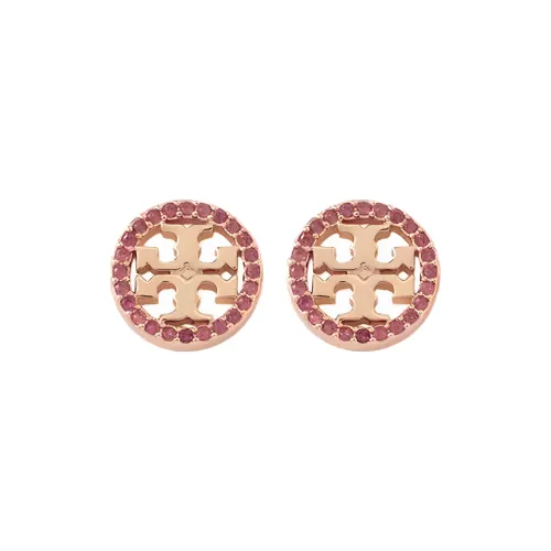 Tory Burch Серьги-гвоздики Золотой/RUBY RED Женские