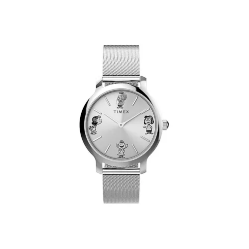 TIMEX PEANUTS Collaboration Snoopy кварцевый механизм серебристый циферблат женские часы