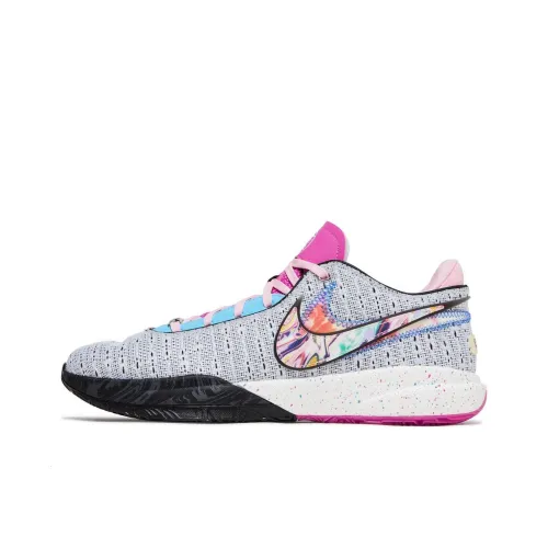 Nike LeBron 20 Амортизация устойчивость к истиранию дышащие низкие баскетбольные кроссовки унисекс серый цвет