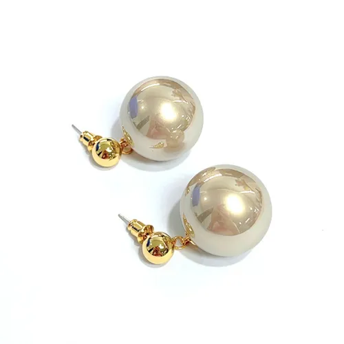 IWE Сплав Серьги-гвоздики с жемчугом [Золотой] Женские