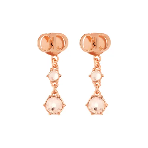 DIOR CLAIR Металлические серьги-гвоздики розово-золотого цвета, женские