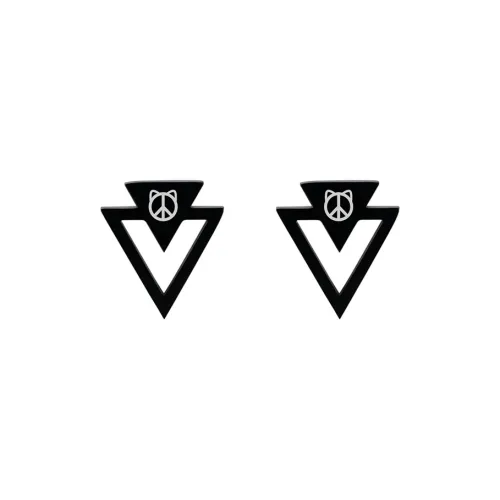 PEACE & CAT Титановые серьги-гвоздики унисекс