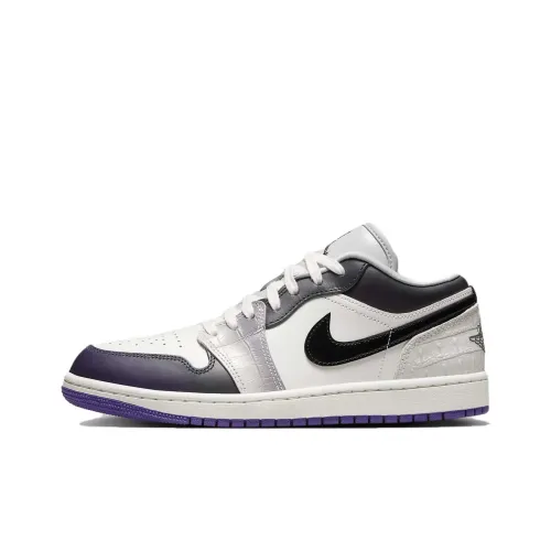 Jordan Air Jordan 1 Low SE Low Топ Винтажные баскетбольные кроссовки Женские Белый Черный Фиолетовый