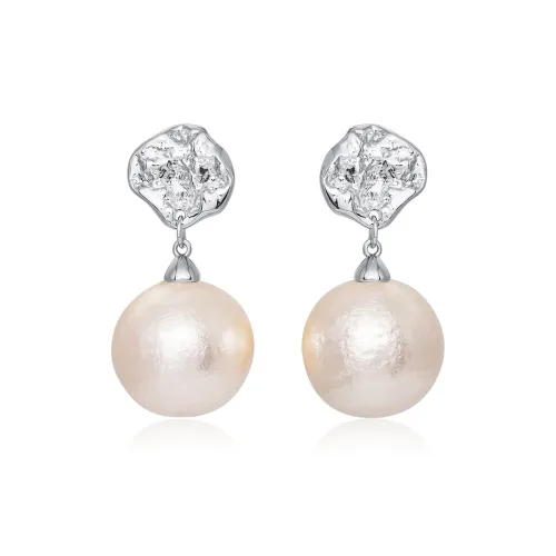 CLORIS YING S925 Shell Pearl Alloy Stud Earrings Women's