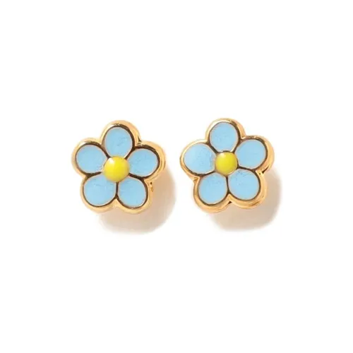 BEAMS Латунь Эпоксидная смола Титан Серьги-гвоздики Женские Синий Золотой