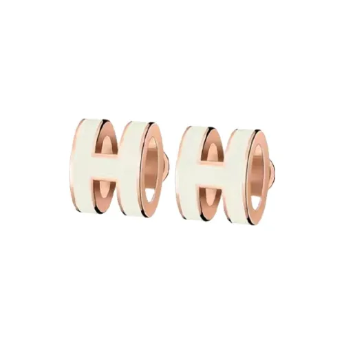 HERMES POP H Collection Серьги-гвоздики с цирконием Женские