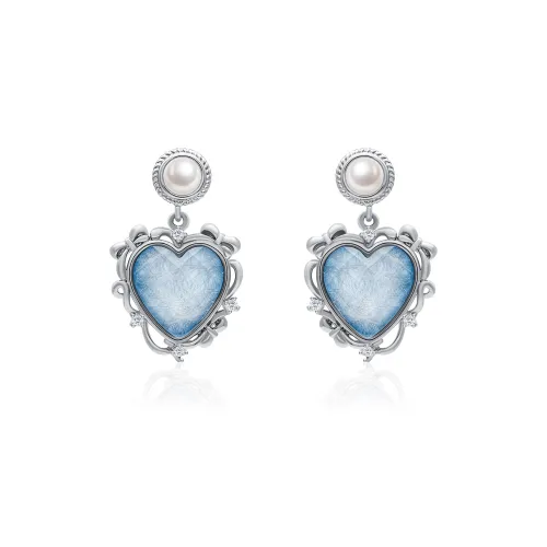 CLORIS YING S925 Серебряные серьги-гвоздики из серебра S925 смола с жемчужной оболочкой женские