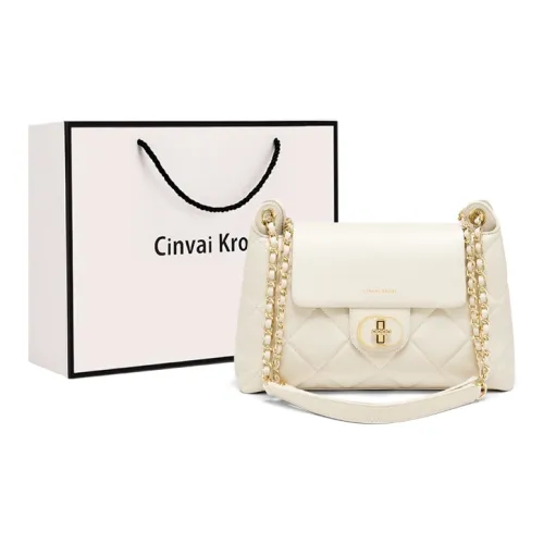 CinvaiKrose Сумка через плечо из коровьей кожи с синтетической кожей сумка-хобо средний размер женский экрю черный