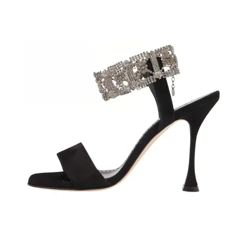 MANOLO BLAHNIK One Ремешок Сандалии 10,5 см Женские Черные