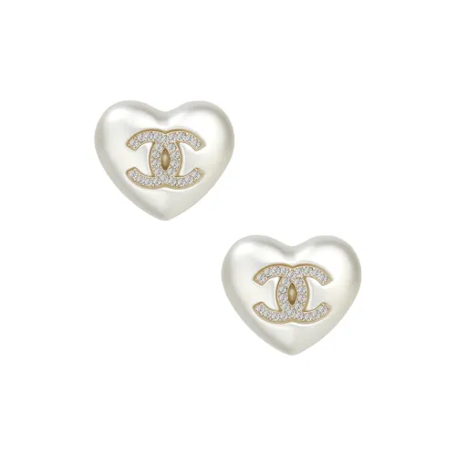 CHANEL Металл Серьги-гвоздики Женские Жемчужно-белый