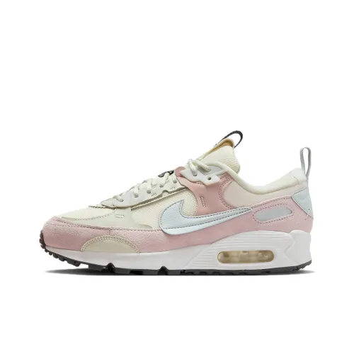 Nike Air Max 90 Futura Амортизация Износостойкий Низкий Топ Повседневная Обувь Женская Белый Розовый