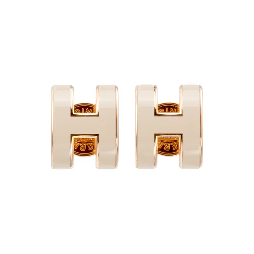 HERMES Серьги-гвоздики с золотым покрытием женские розовое золото светлый умбра