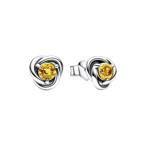 Pandora Серебряные Серьги-гвоздики Женские Желтые