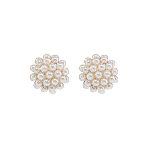 OGDAID Alloy Pearl Shell Pearl Stud Earrings Women's