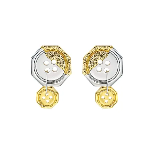 Glam Ever Сплав Серьги-гвоздики Золотой и Серебряный Женские