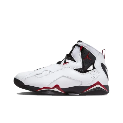 Джордан True Flight Износостойкий Дышащий MID Топ Винтажные баскетбольные кроссовки Мужские Белый Черный