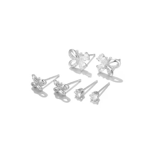 Clect Серьги-гвоздики с синтетическим кубическим цирконием Женские