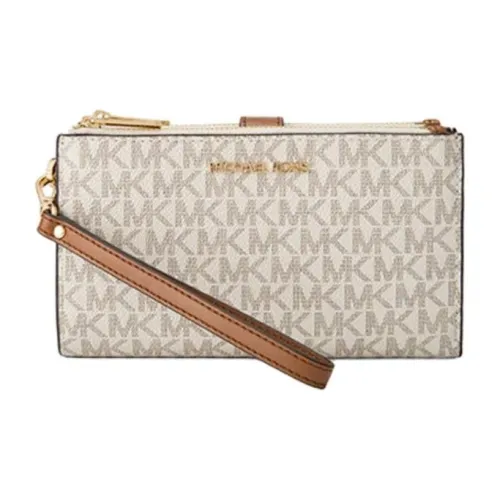 MICHAEL KORS Jet Set Travel Покрытый холст с полиэстером Кошелек Женские Ванильный белый