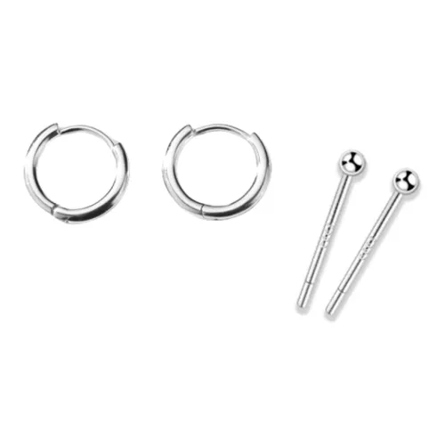 ZWU Серебристые серьги-гвоздики унисекс