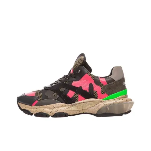 Valentino Bounce Low Топ Повседневная обувь Мужская Черный Розовый