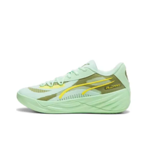PUMA Все Pro Nitro Баскетбольные кроссовки Low Топ Мятно-зеленый/Оливково-зеленый Унисекс