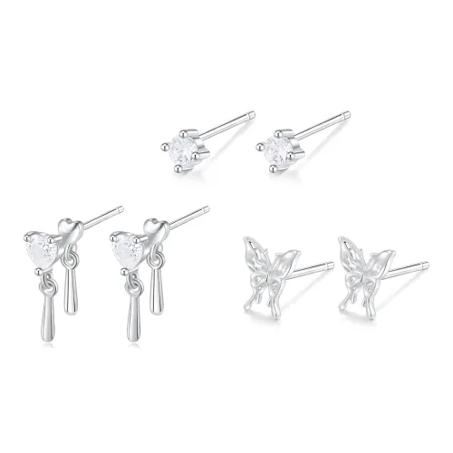 TEEX Серьги-гвоздики с синтетическим кубическим цирконием Женские