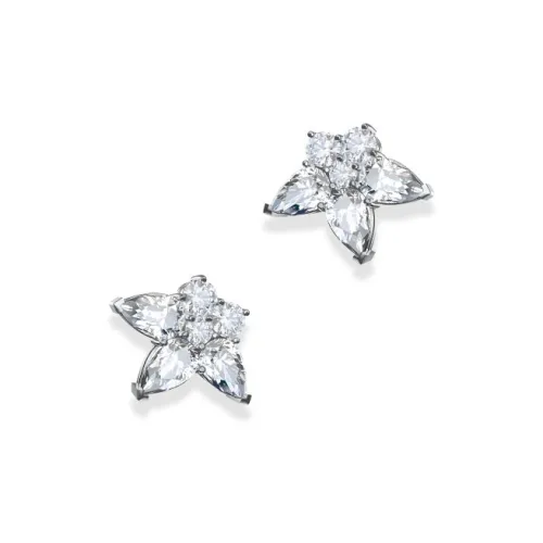 RAWNESS Синтетический Кубический Цирконий/Стразы Серьги-гвоздики Белый, золотой Женские