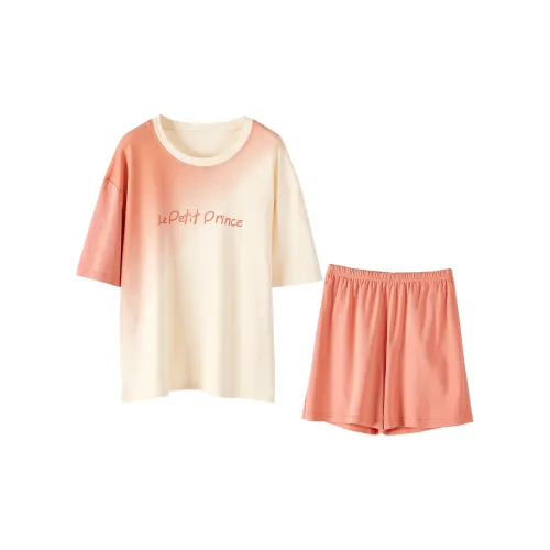 H YXIANG Пижамный комплект женский оранжевый розовый