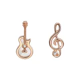 Гитара Записка Серьги-гвоздики в розово-золотом цвете