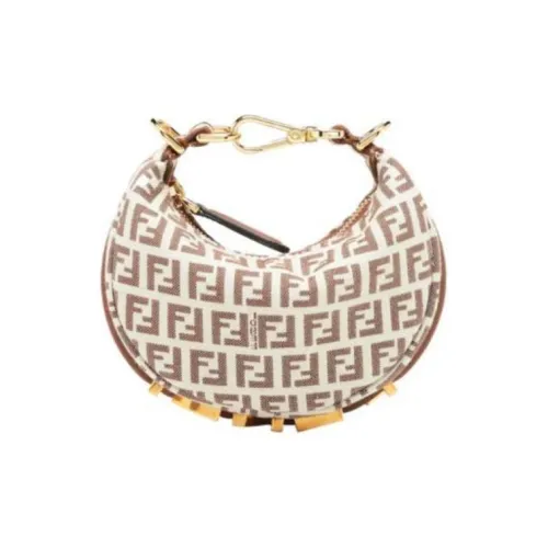 FENDI Холст и кожа Сумка Extra Mini Женская Коричневая