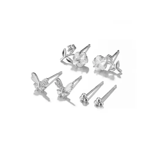 Clect Серьги-гвоздики с синтетическим кубическим цирконием Женские