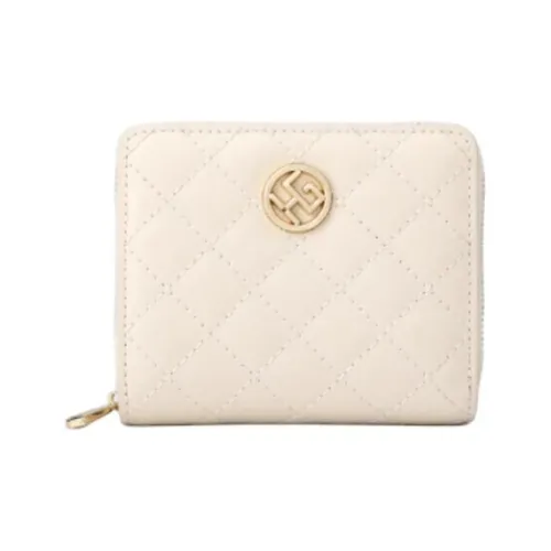 HONGU Коровья кожа с синтетической кожей кошелек женский экрю