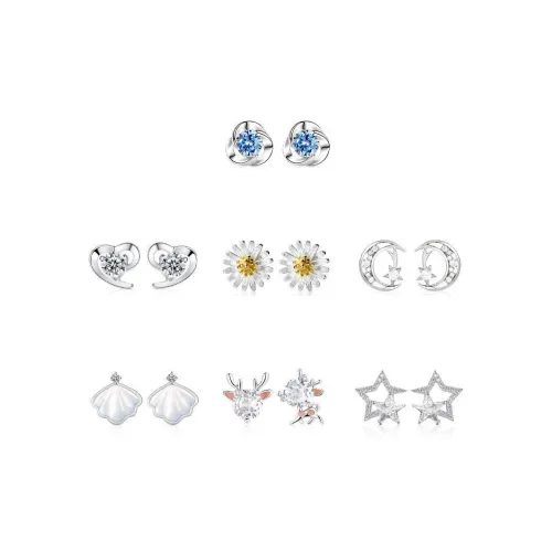 GAGA Серьги-гвоздики из серебра 925 пробы женские