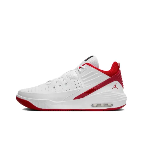 Jordan Max Aura 5 Беговые кроссовки Низкий Топ Белый/Черный/Фитнес Красный Мужской