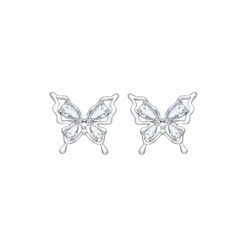 Серьги Anxious с цирконием женские серебряные