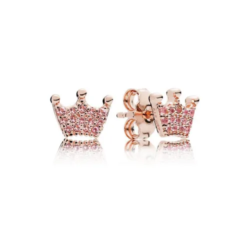 Pandora Copper Silver Alloy Stud Earrings Women's Pandora Медный Серебряный Сплав Серьги-гвоздики Женские